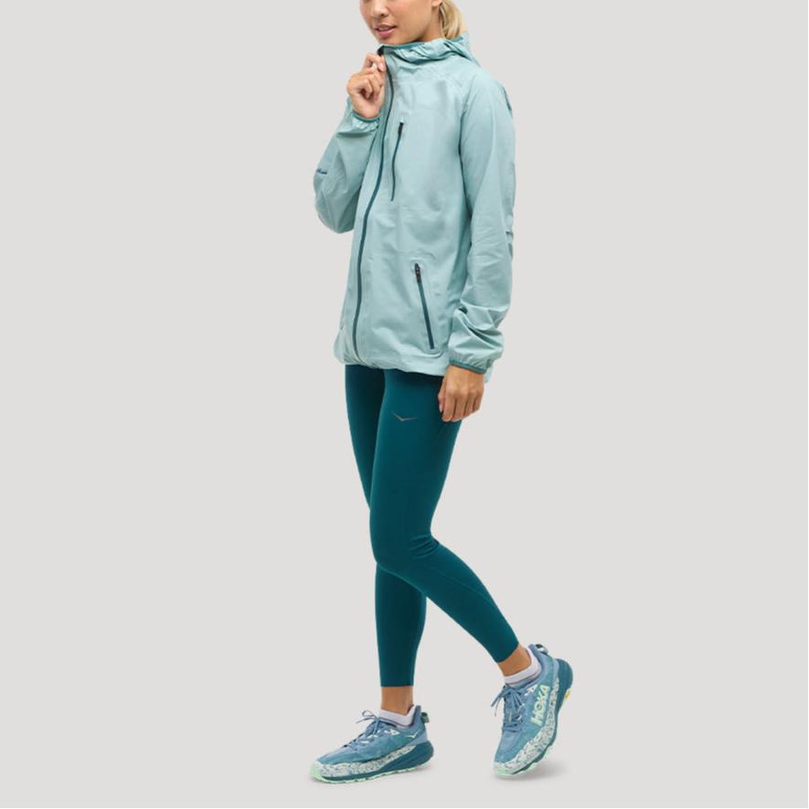 HOKA ONE ONE Hooded Zip-Up Long Sleeve Jacket Women jackets Blue 1156100-DZY