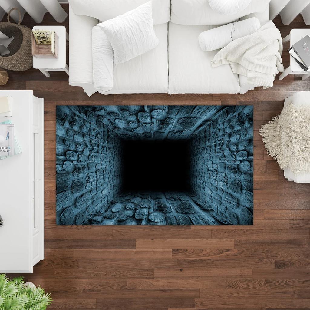 3D Tiefloch Teppich Optische Illusion Teppich Rutschfest Maschinenwaschbarer Teppich Schlafzimmer Wohnzimmer Badezimmer Studentenwohnheime Fußmatte
