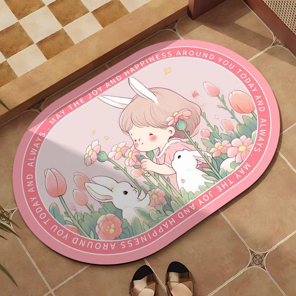 Cartoon Badezimmer Kieselgur Fußmatte Toilette Dusche Saugfähig Schnelltrocknend Fußmatte Haushalt Toilette Rutschfeste Fußmatte