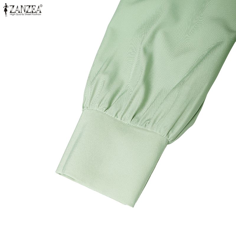 ZANZEA Women Elegant Casual V-Neck Long Sleeve Dress