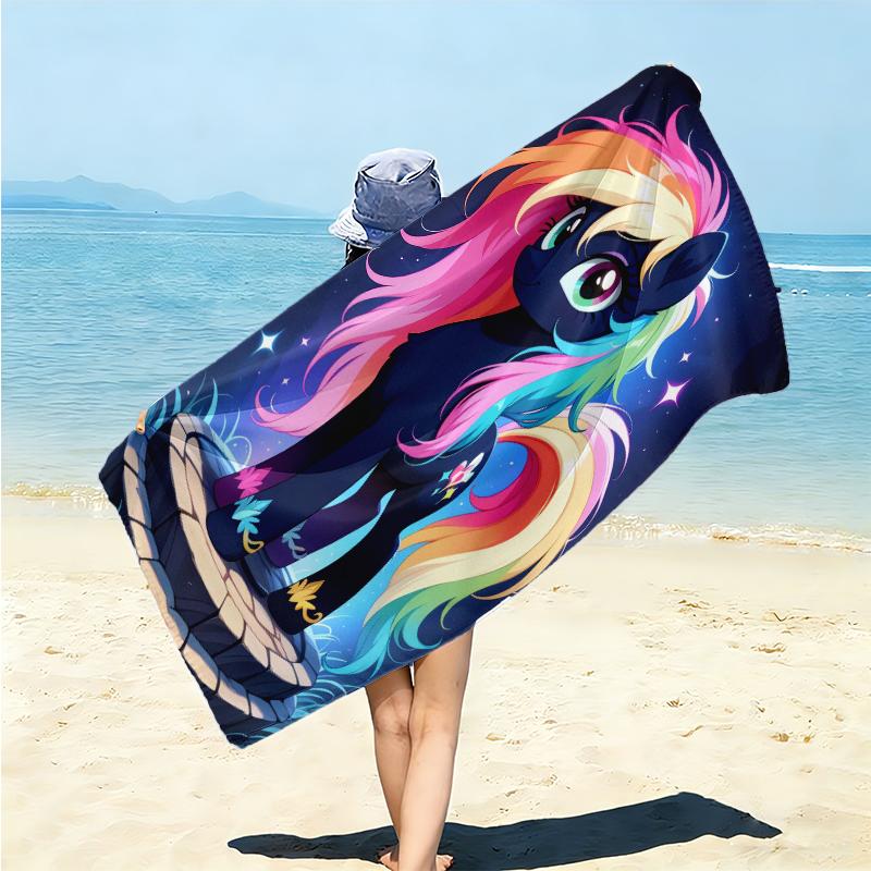 1Pc Little Pony Adventure Beach Towel Microfiber Beach Towel Thin Absorbent For Beach Swimming Yoga Bath Sports 0917120