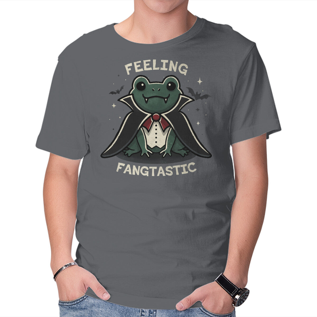 Unisex Crew Neck T-Shirt Vampire Frog Graphic Short Sleeve Casual Tee M