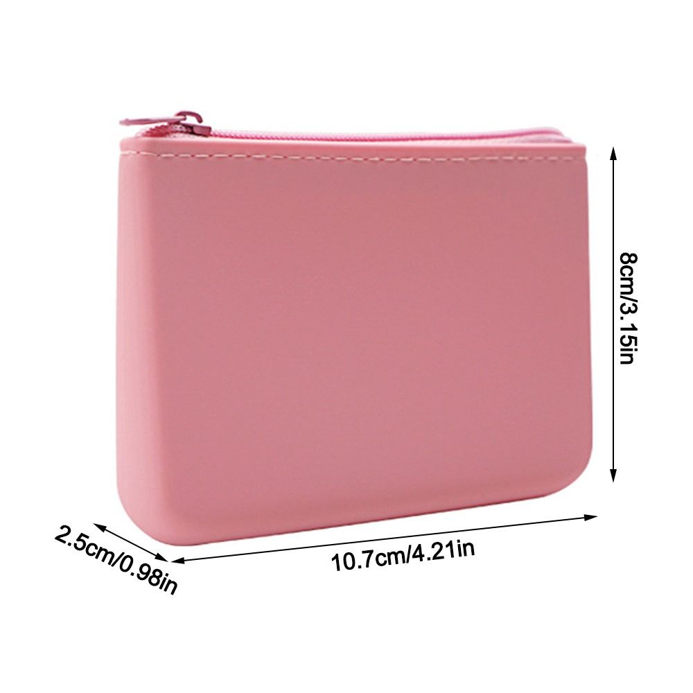Mini Multifunction Rectangular Wallet Zipper Silicone Travel Pouch Space Saving Waterproof Cosmetic Bag Students