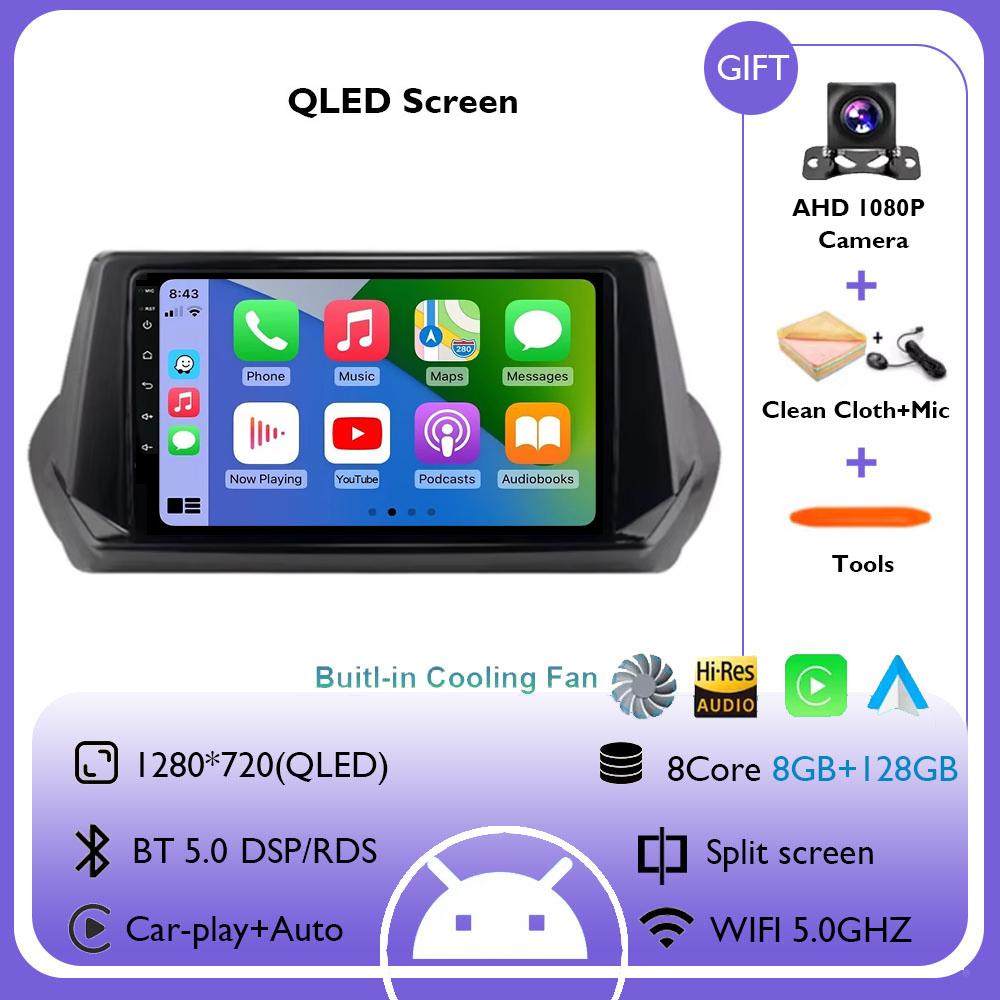 9Inch Android 14 Wireless Carplay Auto For Peugeot 2008 208 2019 2020 2021 2022 Car Radio Multimedia Video Player Navigation GPS
