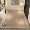 High-Grade Foldable Entrance Mat: Linen Texture Maillard Color, Dirt-Wiping, Cuttable for Living Room & Hallway