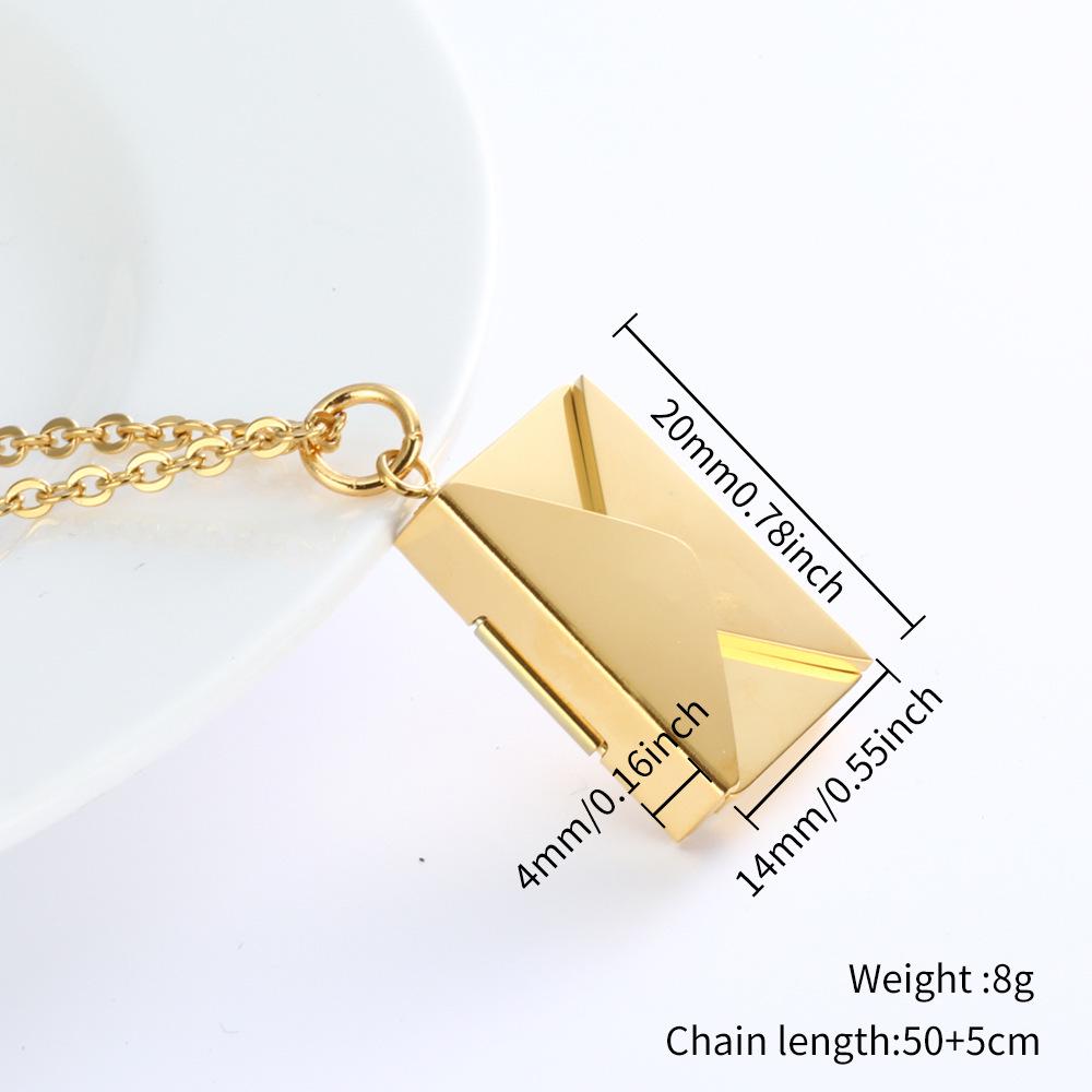 18k Gold Heart-Shaped Book Pendant Necklace - Personalized Non-Fading Couple's Sweater Chain
