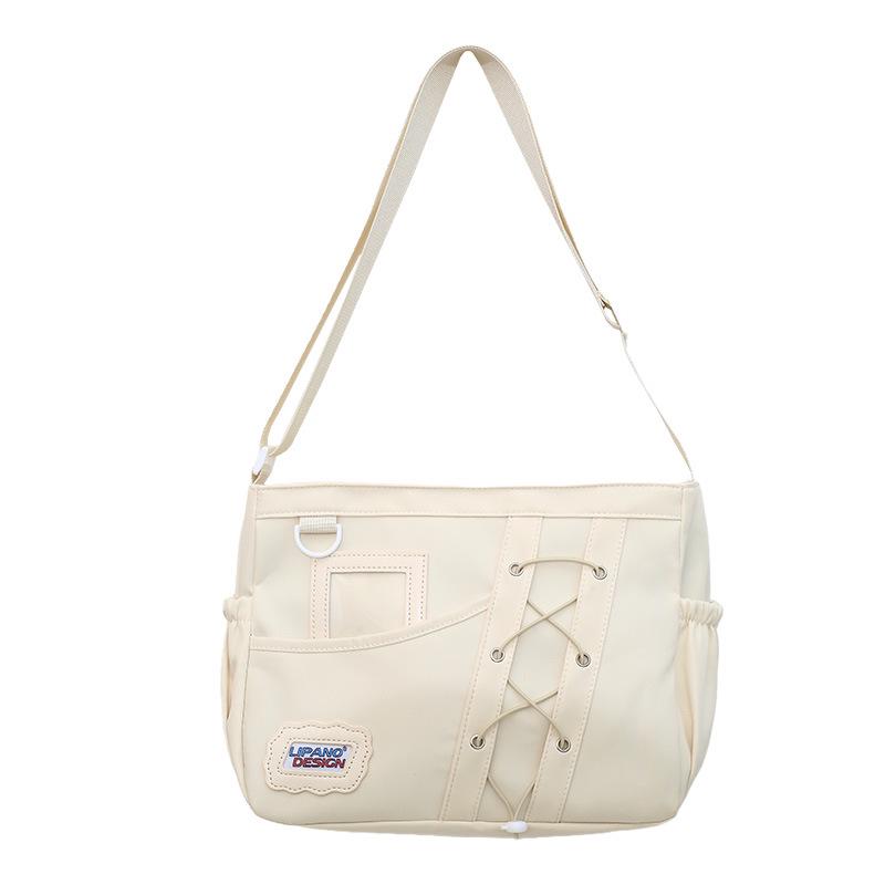 Damen Große Kapazität College Stil Lässig Ita Umhängetasche mit Transparentem Abzeichen