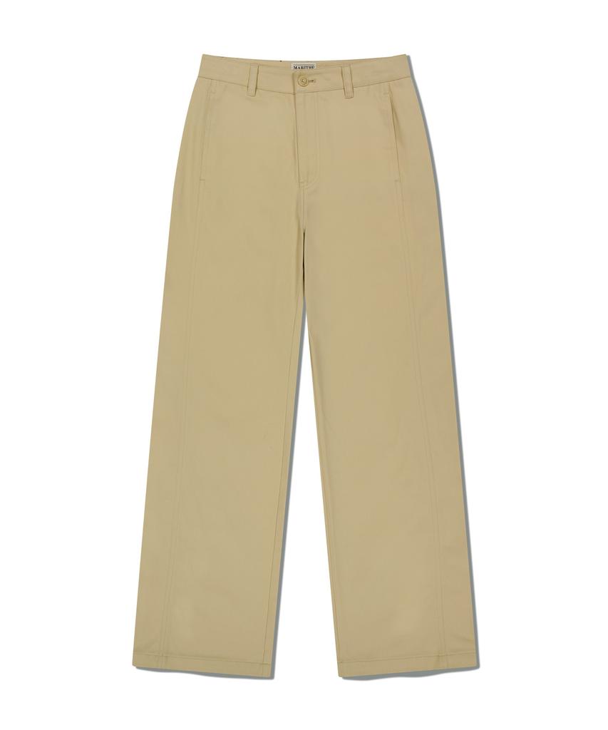 Malittepeulangsowajeobeo W Cotton Curved Line Pants Beige