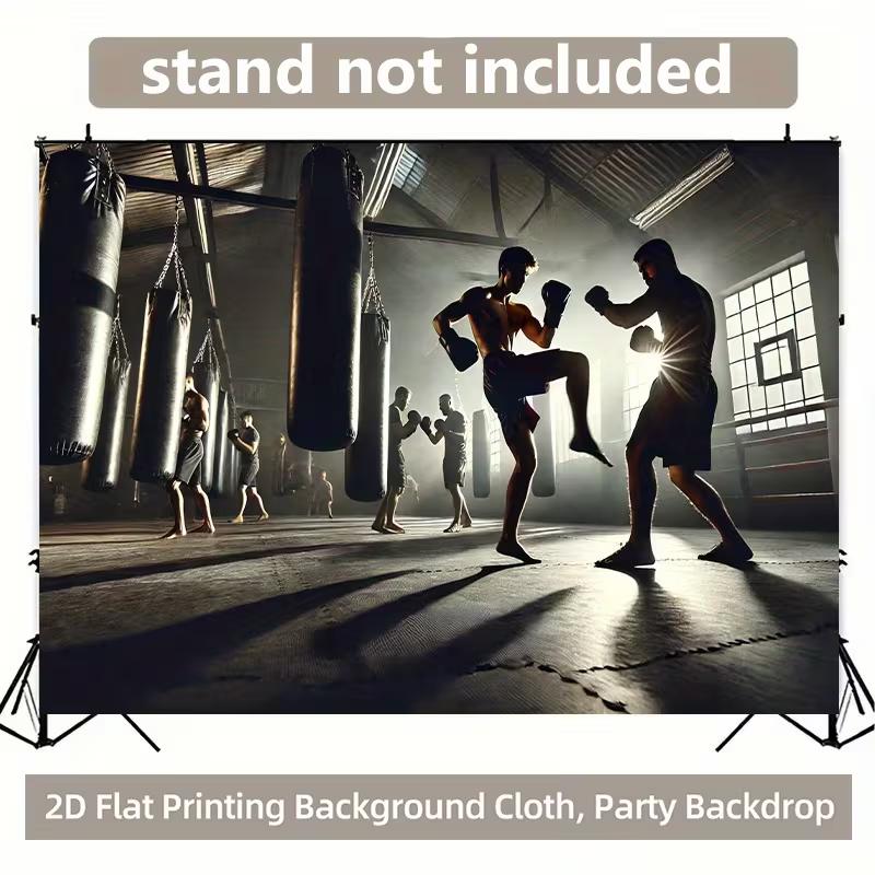 2D Industrial Boxing Gym Tapestry with Punching Bags Wall Hanging