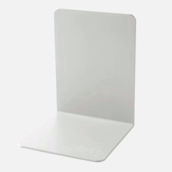 2Pcs Metal Bookends Solid Color Sturdy Metal Construction Anti-Slip Pad Design Desktop Bookend Metal Bookshelf