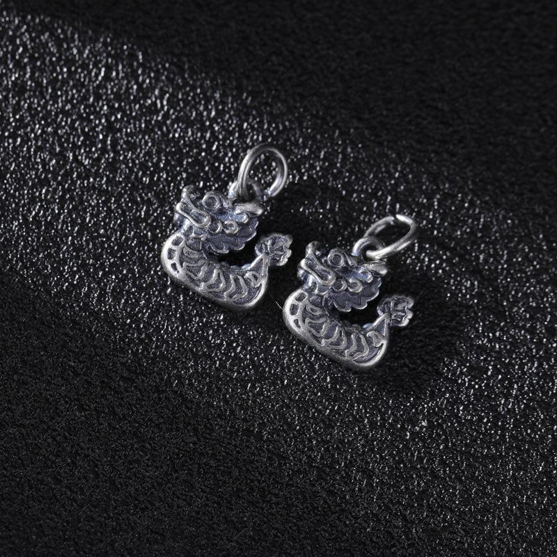 Color-Preserving Distressed Silver Persimmon Lucky Cat Pendant DIY Handmade Bracelet with Tibetan Silver Accessories