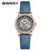 OUBAOER Women's Casual Mechanical Watch with Roman Numeral Dial, Waterproof Design