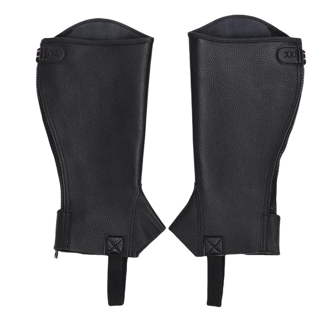 Lther Legs Cover Half Chap, 1 Pair Windproofing Leg Warmers   for Horse Riding, Zip Up Equestrian Protective Guard Bikers Gaiters for Adult
