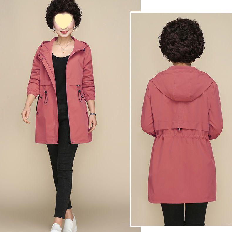 2025 Damen Trenchcoat mit lockerer Passform für Mittelalte & Ältere - Frühling/Herbst Blaue Oberbekleidung