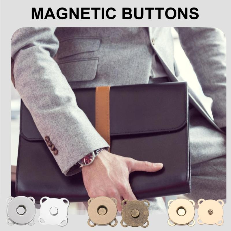 20 Pcs/Set Plum Magnetic Snap Buttons 15mm Magnetic Buttons Plum Press Studs for Sewing Bag Craft Handbags Clothing