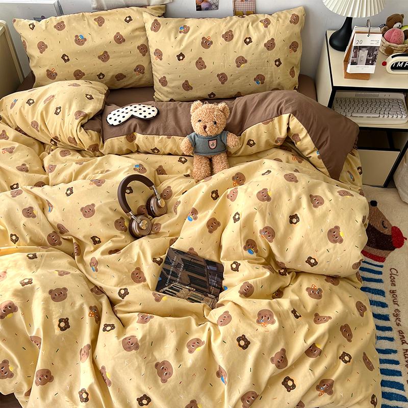 New Soft Skin-friendly Bedding Set Comfortable Breathable Duvet Cover Set with Sheet Single Double Quilt Cover and Pillowcases