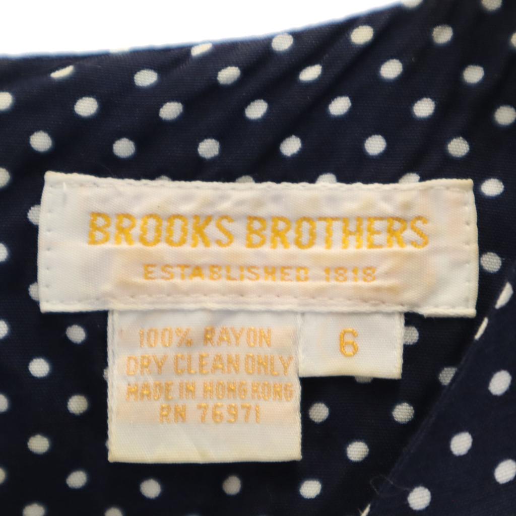 Brooks Brothers 90s Old Dot Pattern No Sleeve One Piece 6 Navy Polka Dot Women Used