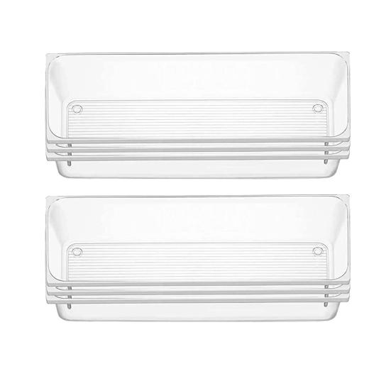 Drawer Compartment Storage Organizer Non Slip 6Pcs Clear Space Saving Transparent Storage Box