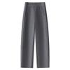 Women's Gray Woolen Straight-Leg Pants - 2024 Autumn/Winter High-Waisted, Loose Fit, Slimming Design
