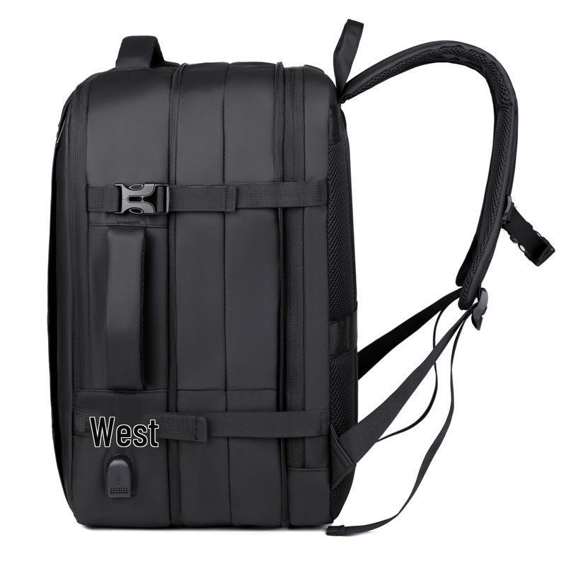High-End Leather Film Water-Repellent Business Backpack with Large Capacity