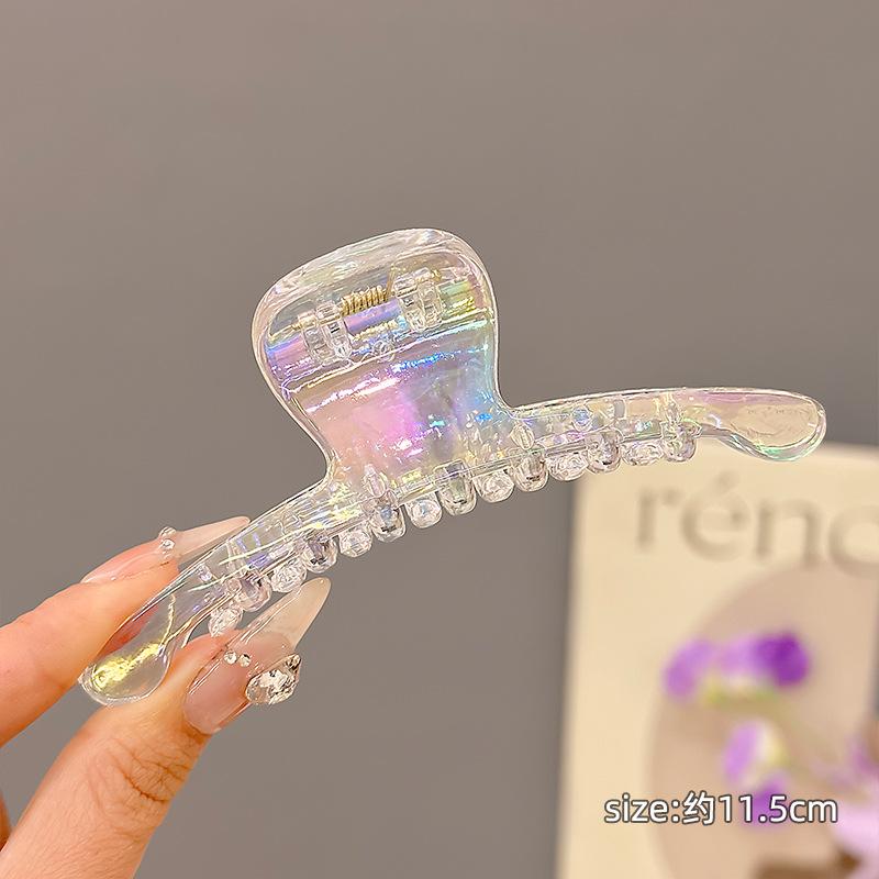 Korean Elegant Colorful Grab Hair Claws Female Large Shark Clip Hairpins for Women Headwear Party Ponytail Hair Clip Accessories