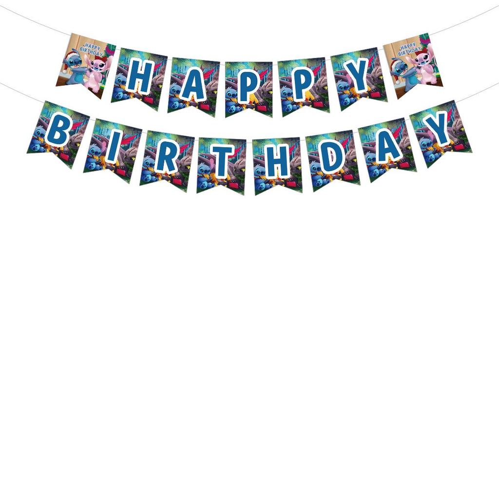 Blue Stitch Birthday Party Disposable Tableware Set - Plates, Cups, and Napkins for Boys