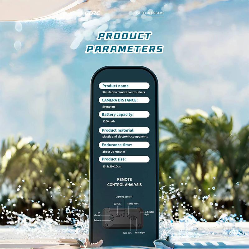 2.4G Remote Control Shark Toy With 4K Hd Camera Smart Rc Shark Whale Spray Water Toy Remote Controlled Boat Ship Submarine Robot