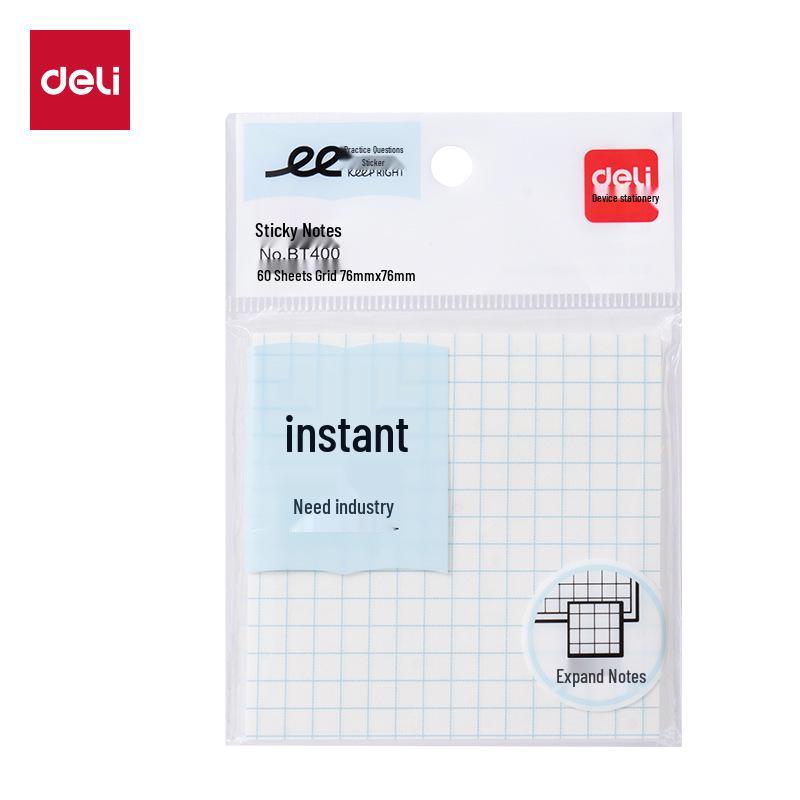 Deli BT400 Practice Sticky Notes: Lined & Blank Memo Pads for Learning & Organization 76x76mm - 60 sheets