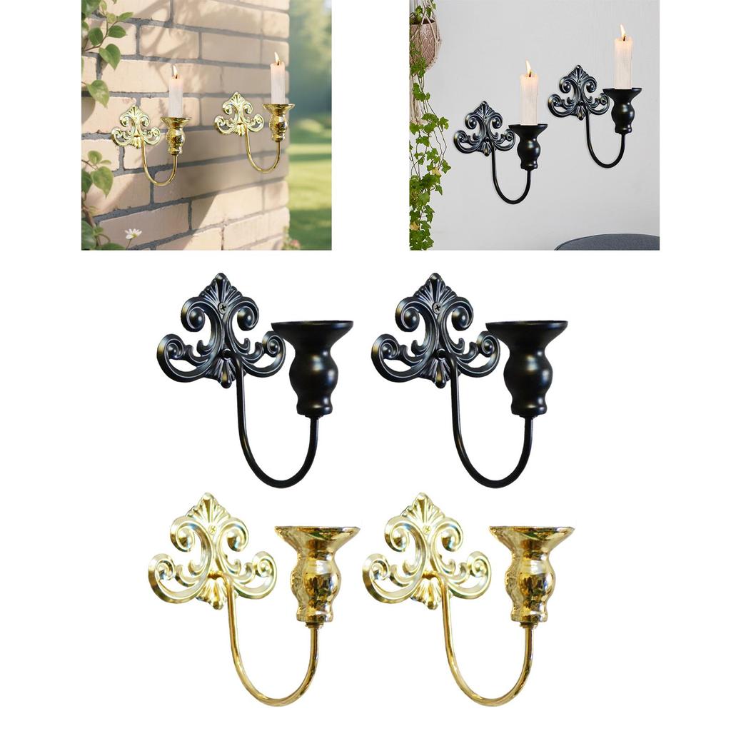 2x Wandkerzenhalter Dekorative Eisen-Kerzentasse für Tischdekorationen Bauernhaus