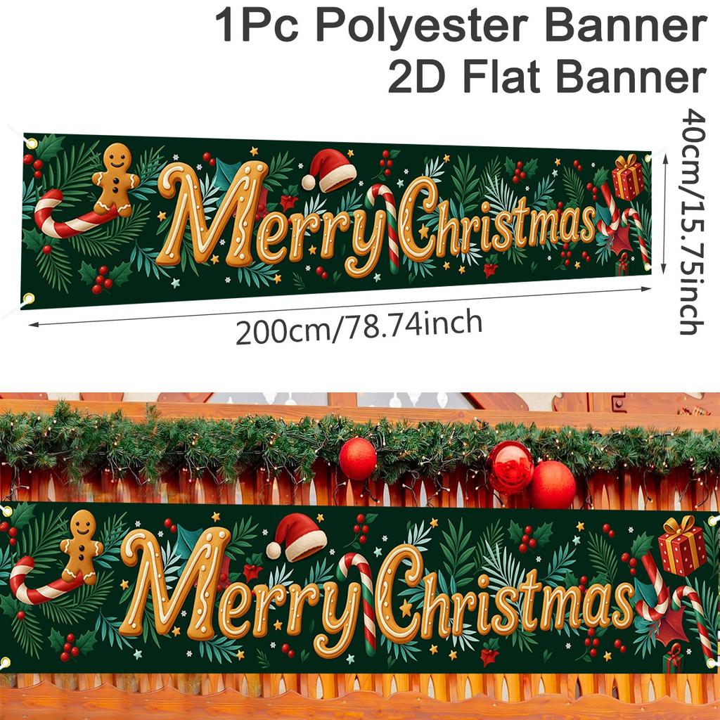 Christmas Outdoor Banner Flag Merry Christmas Decoration for Home 2026 Xmas Ornament Navidad Natal Noel Gift Happy New Year 2026