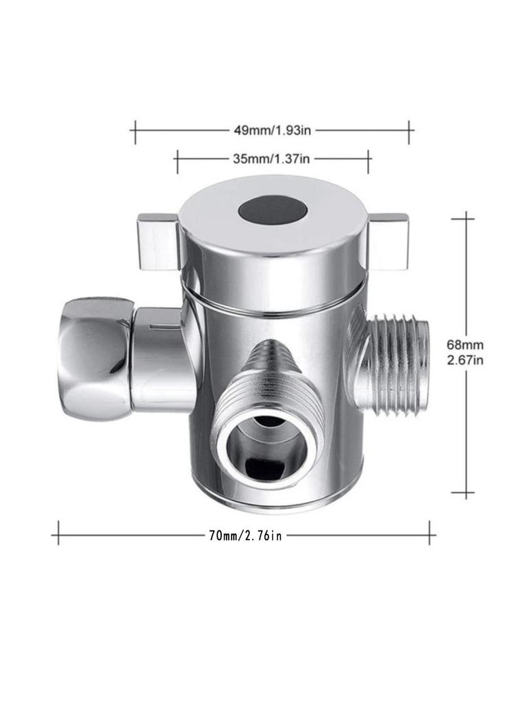3-Wege-Dusche-Umsteller, einstellbar, 4-Minuten-Umschaltventil, T-Adapter, Badezimmer-Wasserhahn, Duschhahn-Anschluss, Zubehör