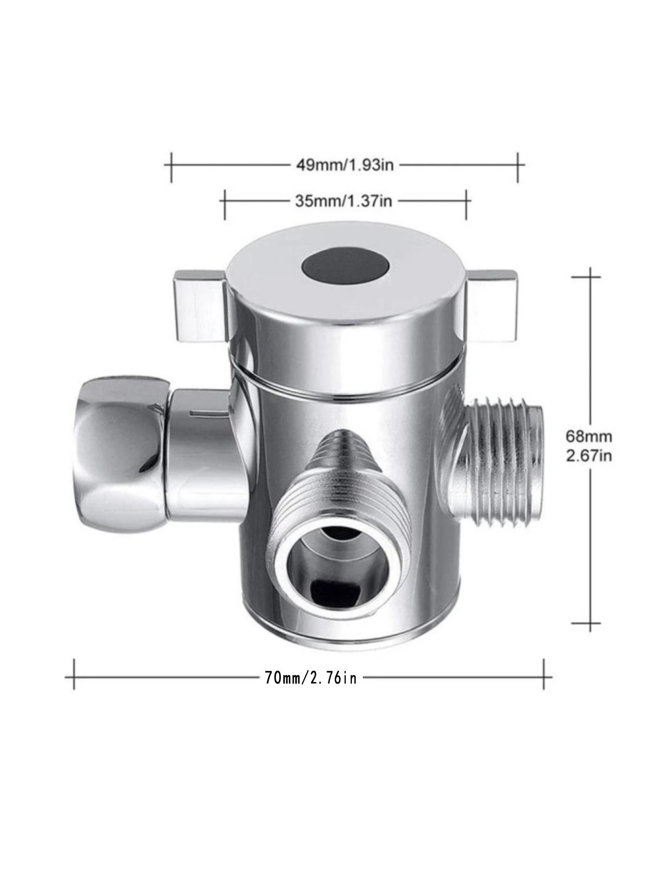 

3-ходовой переключатель для душа, регулируемый 4-минутный клапан переключения, T-адаптер, смеситель для ванной комнаты, соединитель для душа, аксессуары серебряный