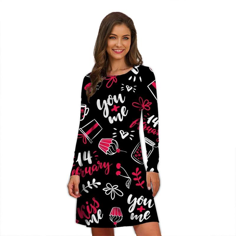 Winter Halloween Party Pumpkin Lantern Dresses For Women Funny Abstract Face Anime Print Dress Causal Oversize Clothing