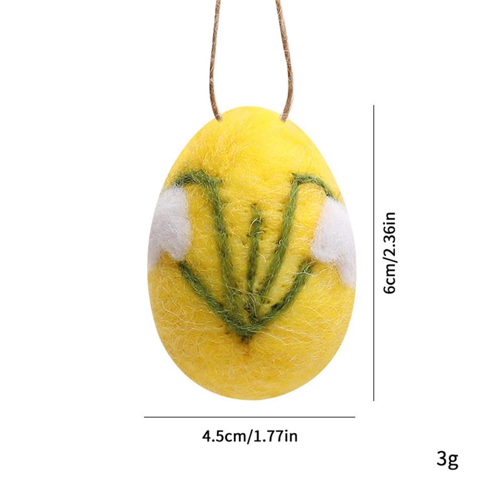 Wool Felt Foam Easter Eggs Happy Easter Hanging Ornaments Decorations Painted Flower Dot Eggs Pendant DIY Craft Gift Home Decor
