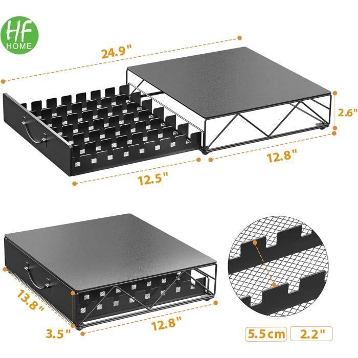 Porte-capsules - hfhome - vertuoline - métal - 48 dosettes - design contemporain