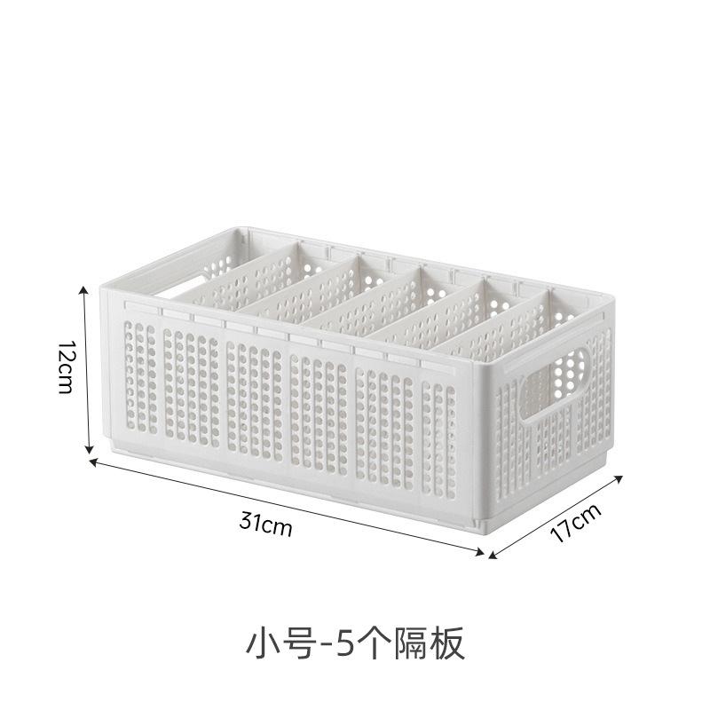 Creative Foldable Plastic Clothes Storage Basket Pants Socks Storage Box with Dividers Household Underwear Organizer