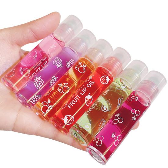 Yousheng 8ml Óleo Labial Aplica Uniformemente Sem Cor Ingredientes Nutritivos Reparadores Transparente Várias Opções de Sabor Previne o Ressecamento Leve Extrato de Fruta