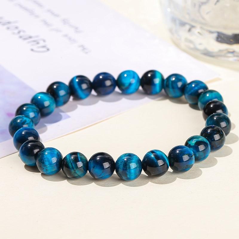 JD Naturstein Blaues Tigerauge Perlenarmbänder Damen Herren Reiki Heilung Yoga Meditation Charms Armreifen Pulseras Schmuck Geschenk