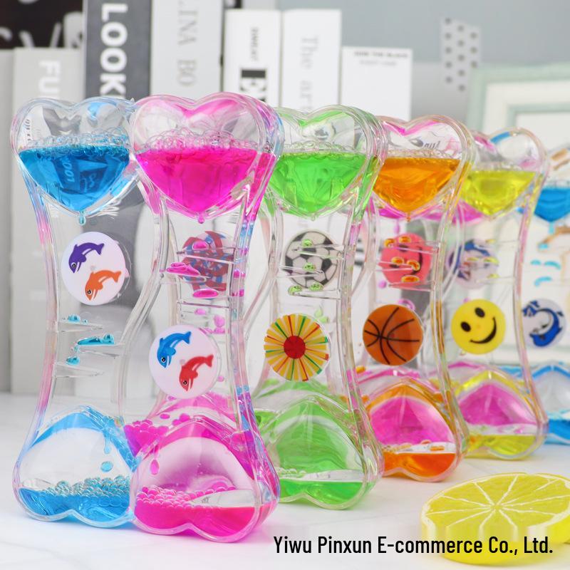 Internet Celebrity Stress Relief Hourglass: Oil Slide Water Drop Acrylic Ornament for Students, Perfect Small Gift