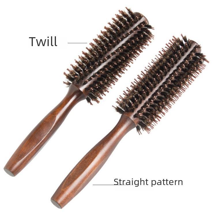Runde Wildschweinborsten-Bürste zum Stylen von glattem, lockigem und dauergewelltem Haar