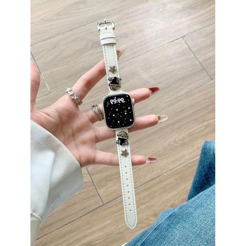 

Compatible Leather Strap for Apple Watch 11, iWatch 109876E, Huawei GT5, and Xiaomi 9 Pro - Star Puppy Design Huawei GT5-41mm білий