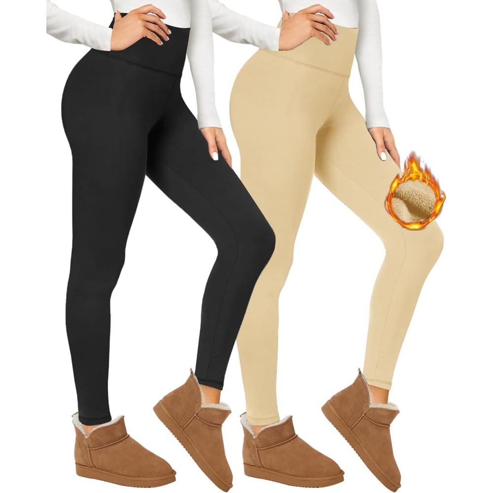 Women High Waist Fleece Lined Yoga Pants Tummy Control Soft Warm Hiking Winter