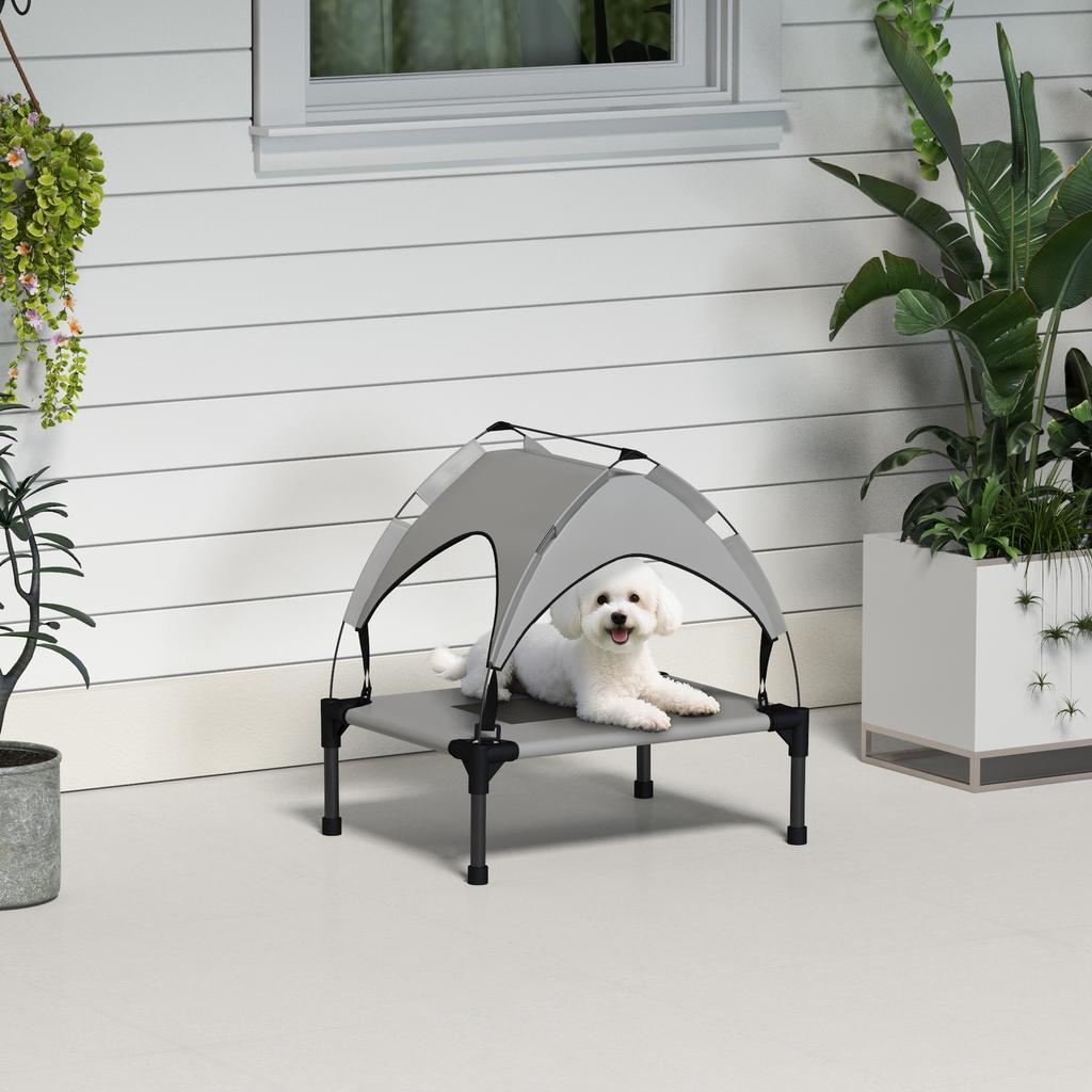 Cooling Raised Pet Bed W/ Washable Breathable Mesh, for Mini Small Dogs, 61 X 46 X 63cm - Light Grey
