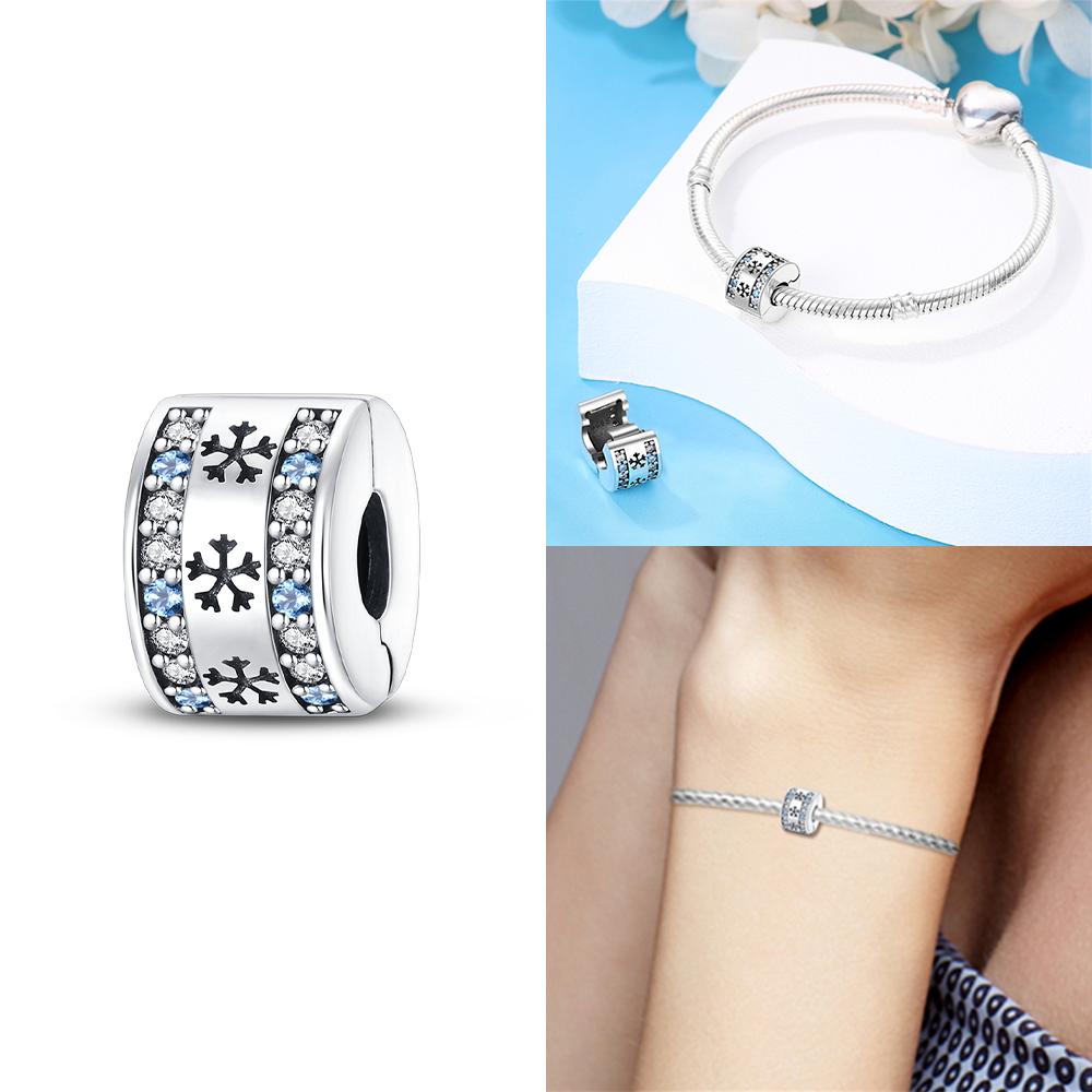Charm Bead Charms copper Authentic Certified Blue Zircon Heart Bead Charms Jewellery Valentines Day Gift Diy Accessories Material