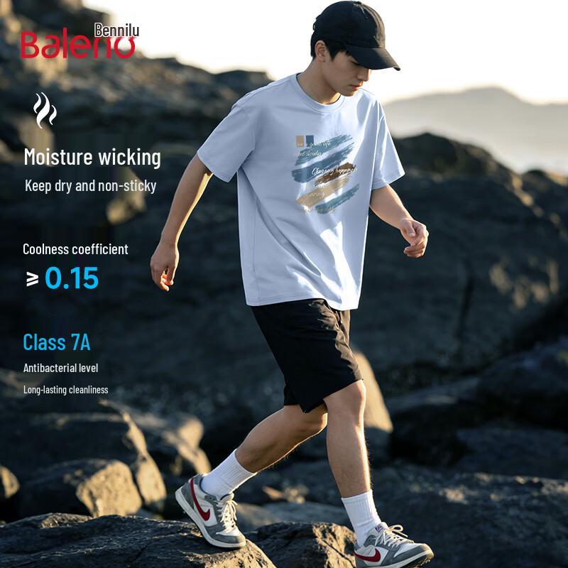 Baleno Men s Ice Silk Anti-bacterial Cooling Short Sleeve T-Shirt XL