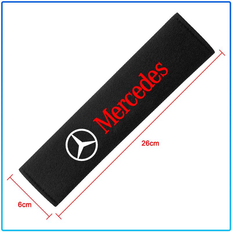 AABIF1 2Pcs Car Seat Belt Shoulder Pad Protective Cover Car Accessories For Mercedes Benz E260 E200 E300 W205 W212 W166 W176 W242 AMG