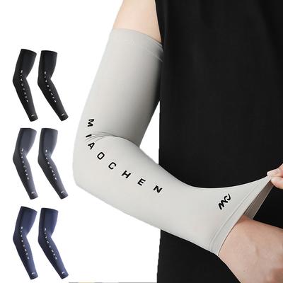 1Pair UPF50+ Summer Cooling Arm Sleeves Lightweight Ice Silk Breathable UV Protection Outdoor Sports Cycling Men Women
