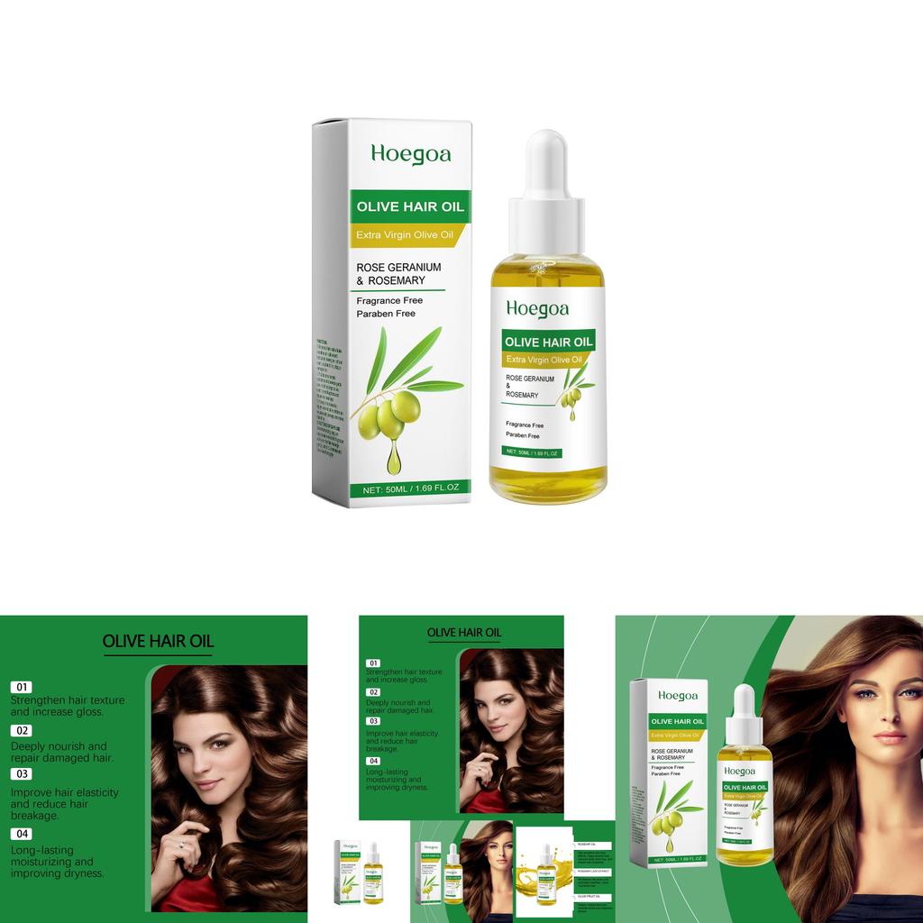 Hoegoa Olive Hair Care Oil Deeply Moisturizing And Nourishing Smooth Shine Treatment 50ml