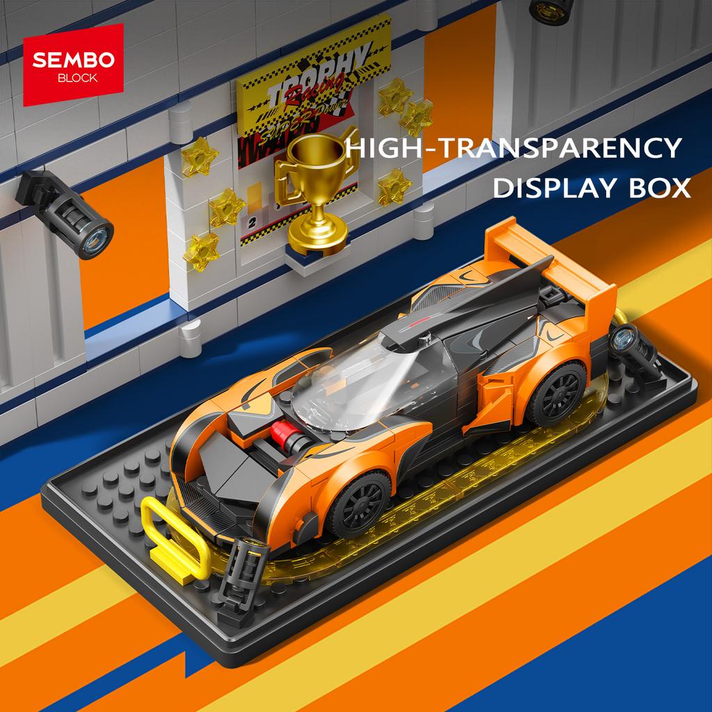Non-Toxic Sembo Block 294Pcs Super Sports Car Assemblage Building Blocks Moc Racing Vehicle Models Construction Toys For Kids Holiday Gift