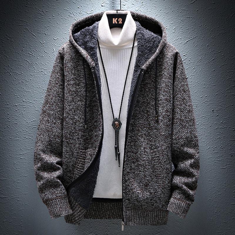 Men's Fleece Sherpa Hoodie Jacket - Double-sided, Thickened, Windproof for Autumn and Winter